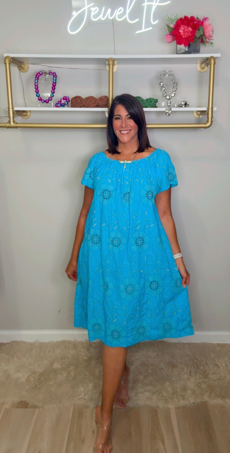 Italian Embroidered/Eyelet Midi