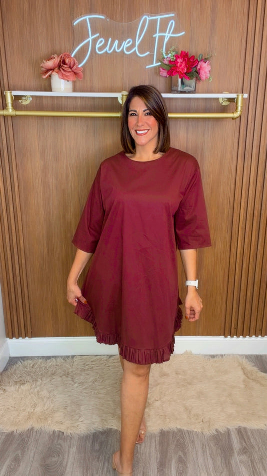 Italian Pleated Hem Short Dress
