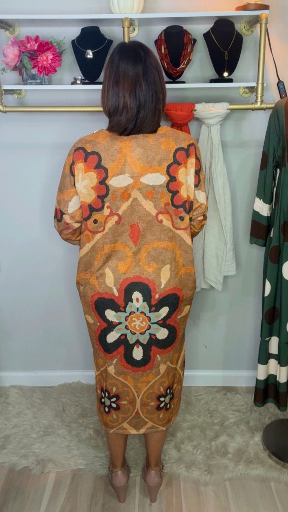 Italian V Neck Lurex Midi