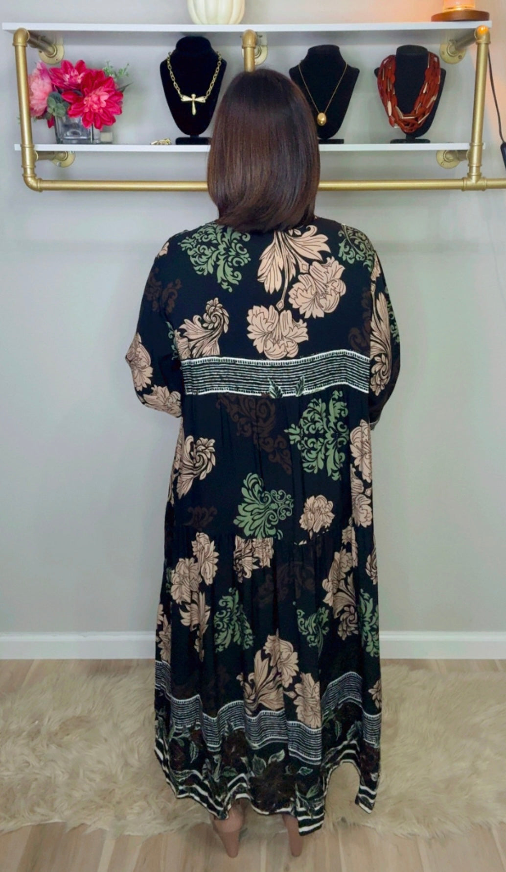 Italian Flower Stamped Maxi