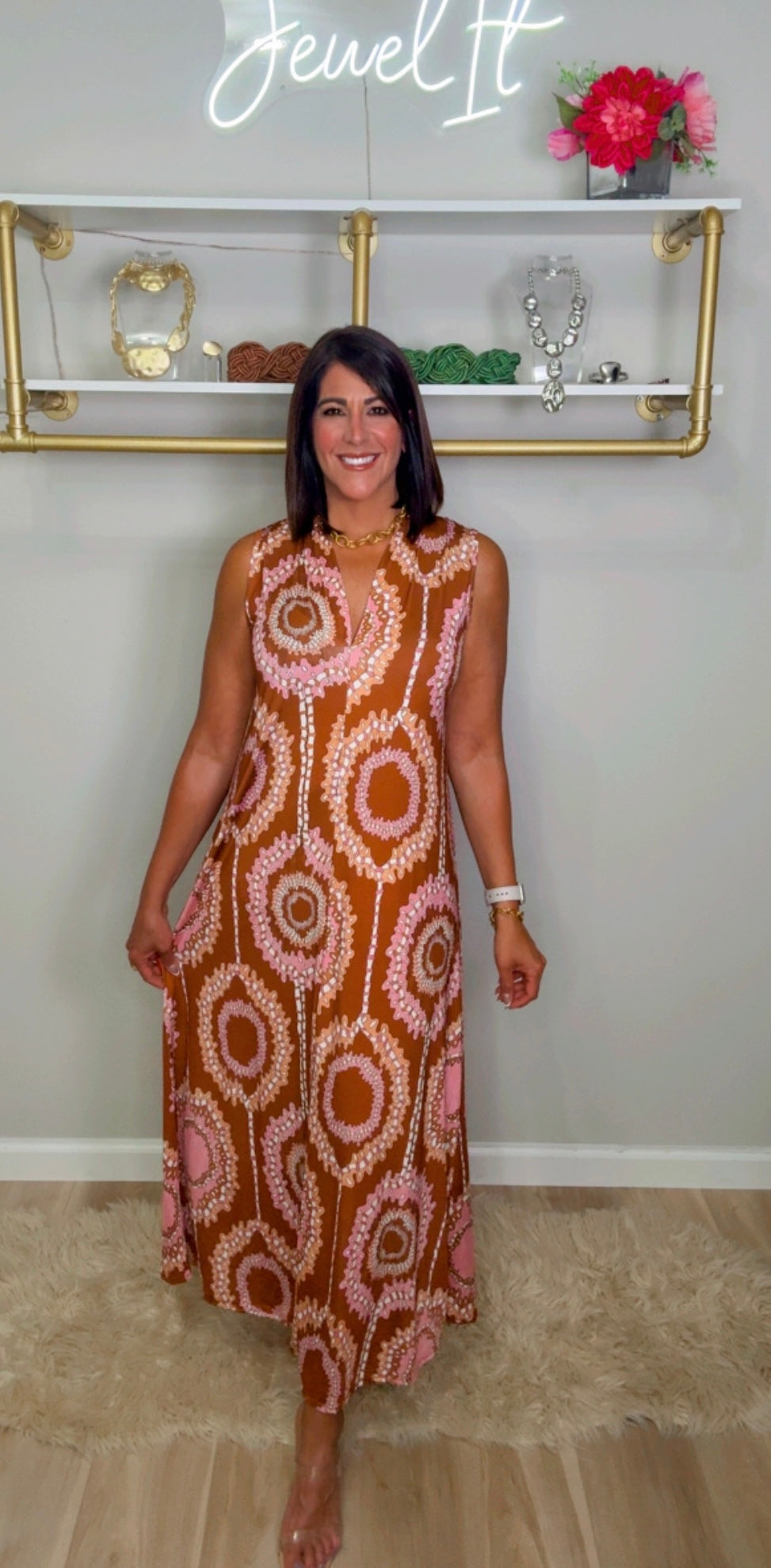 Italian Stamped Stretchy Dress