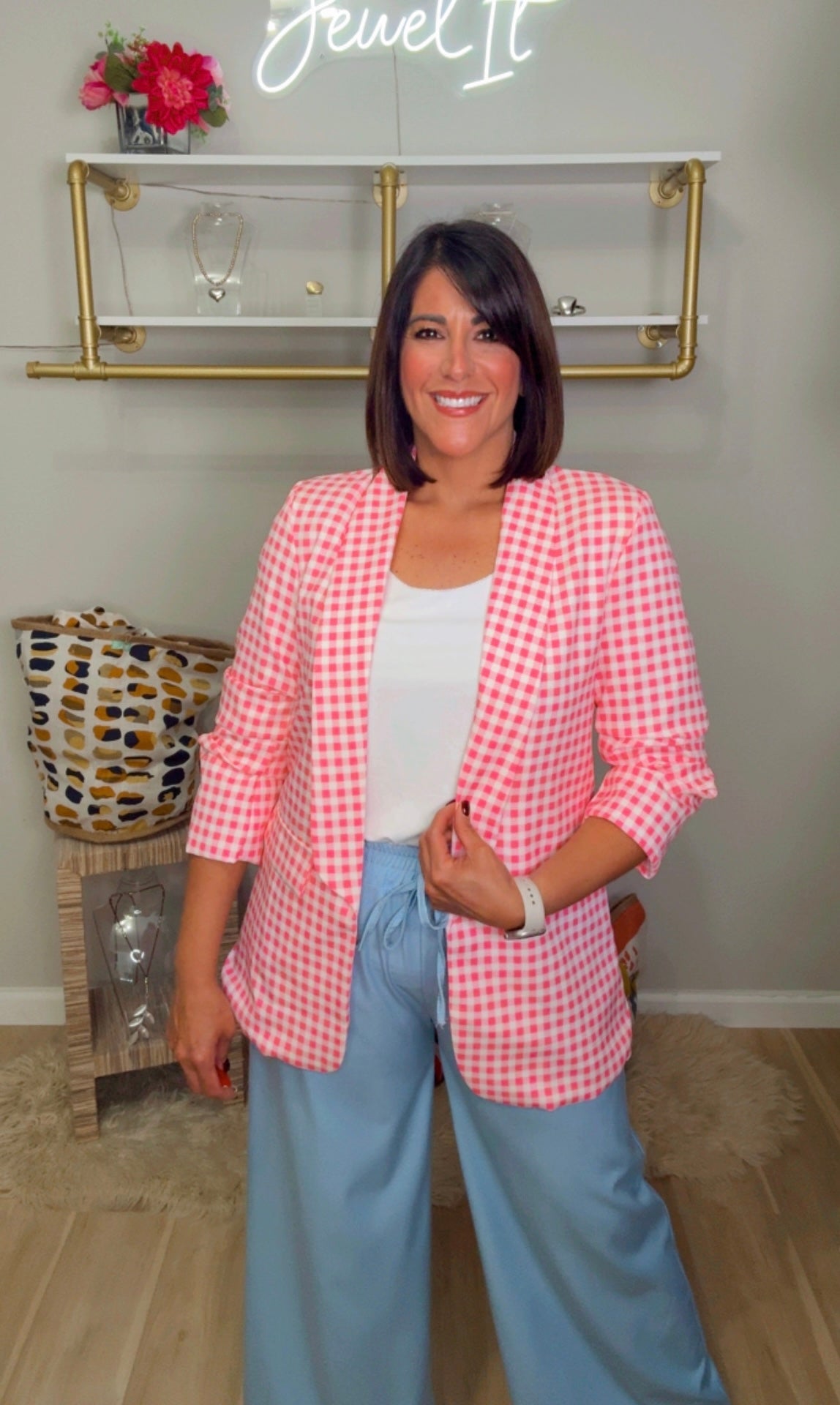 Italian Gingham Blazer