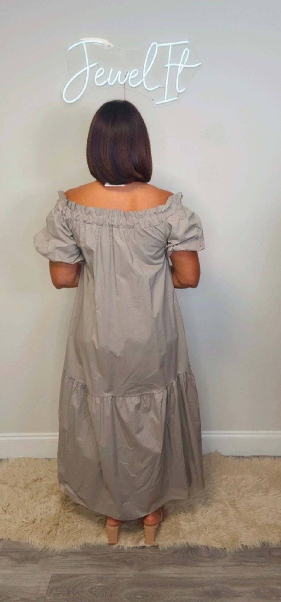 Italian Off Shoulder Ruffle Maxi
