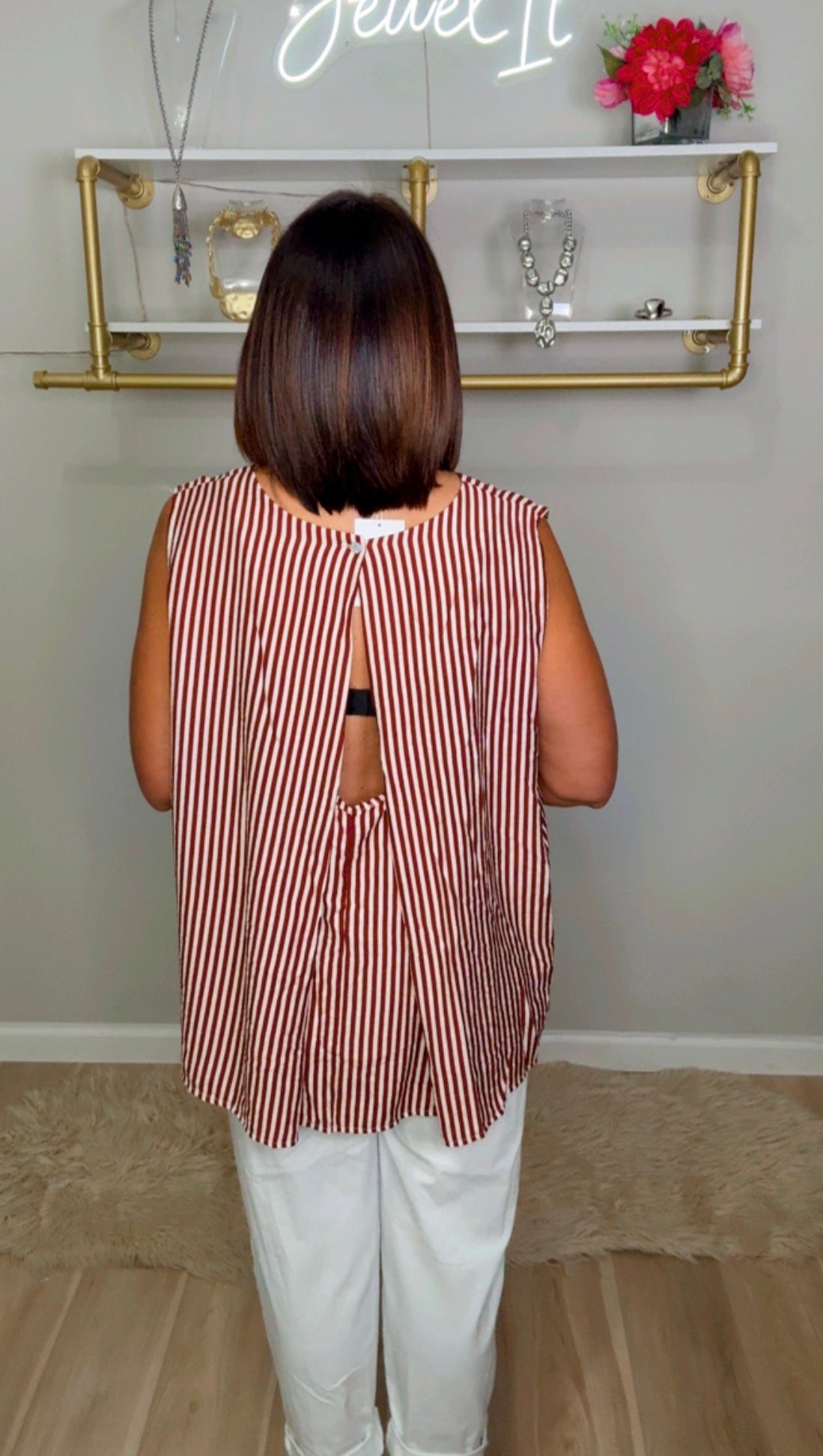 Italian Stripes Flowy Blouse