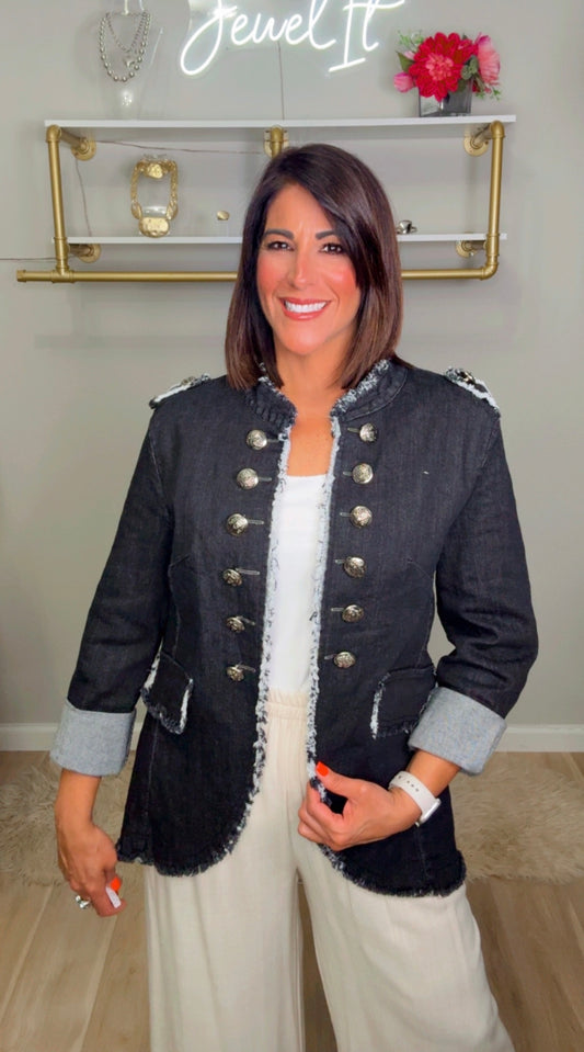 Italian Buttons Jean Jacket (black)