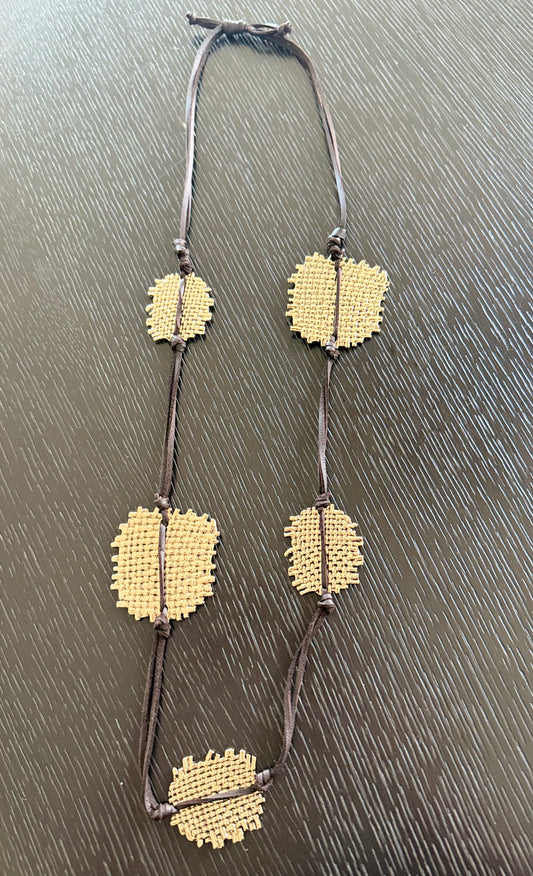 Metal Patches Long Adjustable Necklace