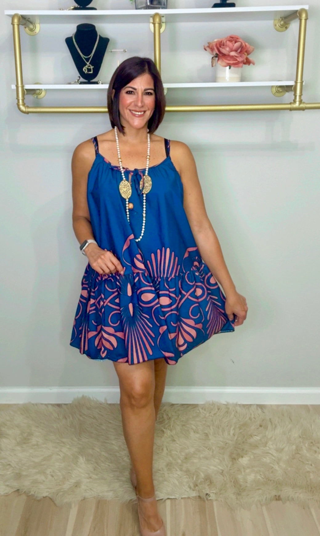 Italian Short Flowy Dress/ Blouse