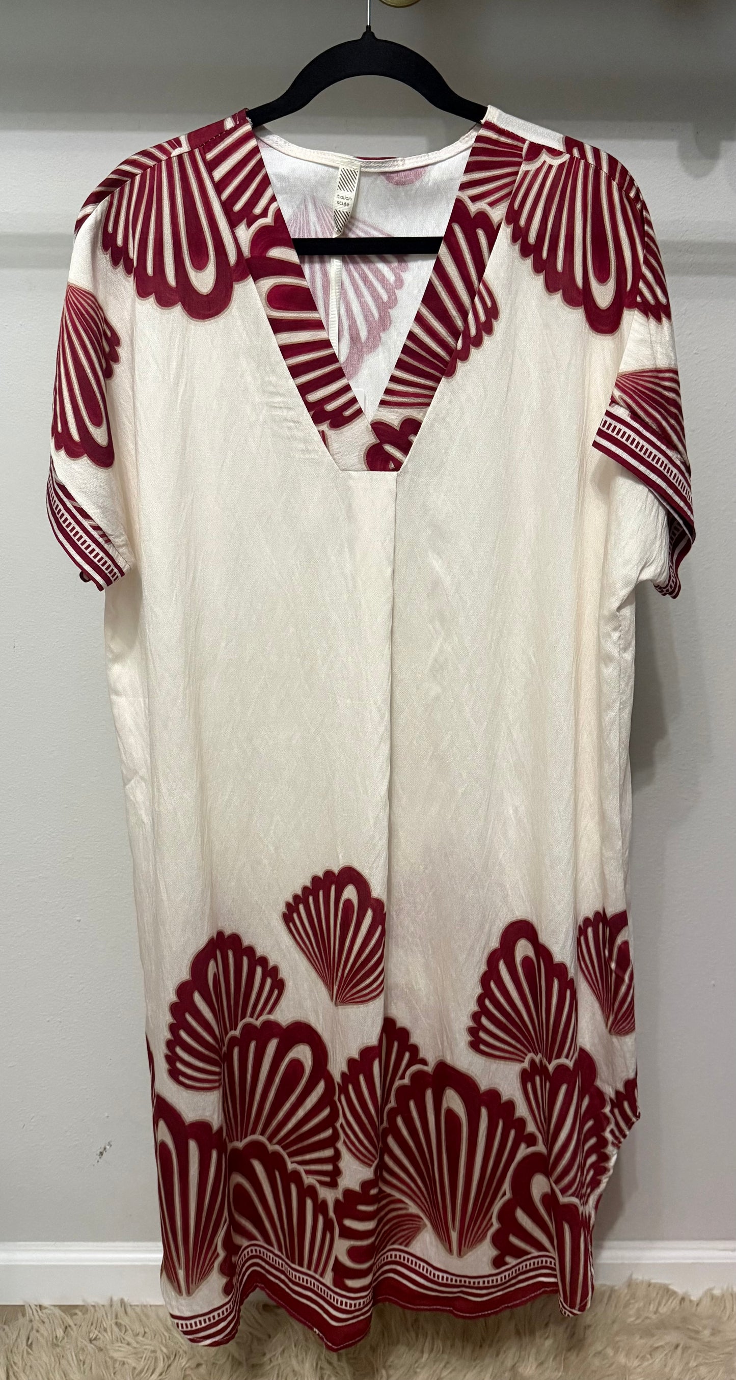 Italian Stamped Midi Dress Shirt