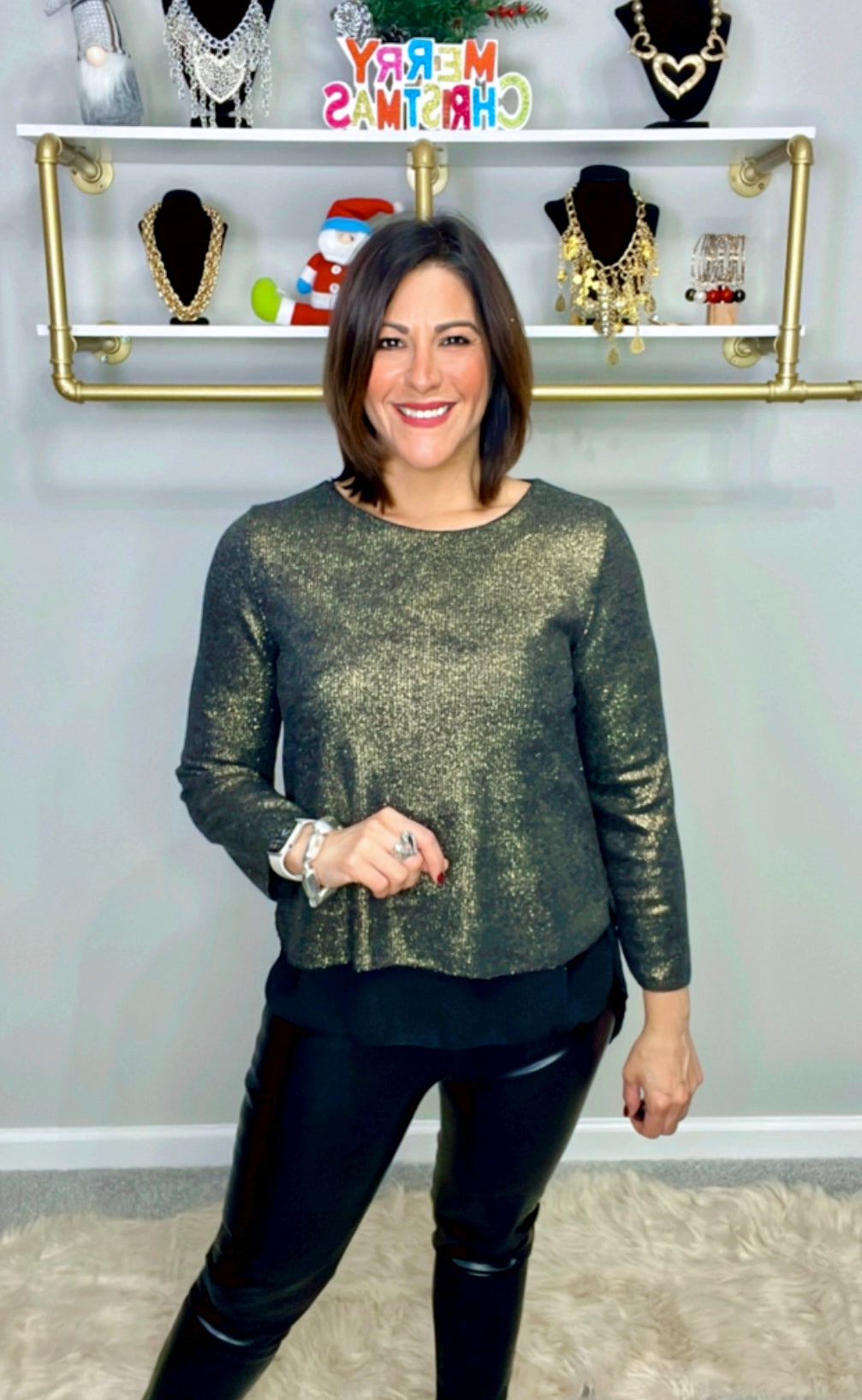 Italian Metallic Blouse