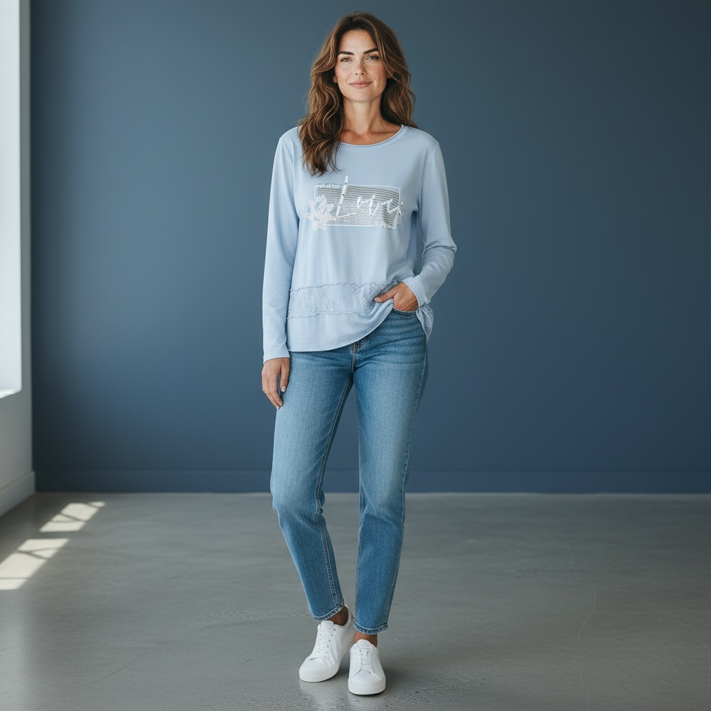 Italian “LOVE” with Rhinestones blouse