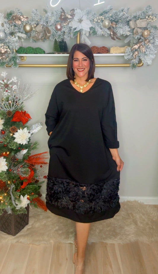 Italian Hem Detail Back Bow Midi