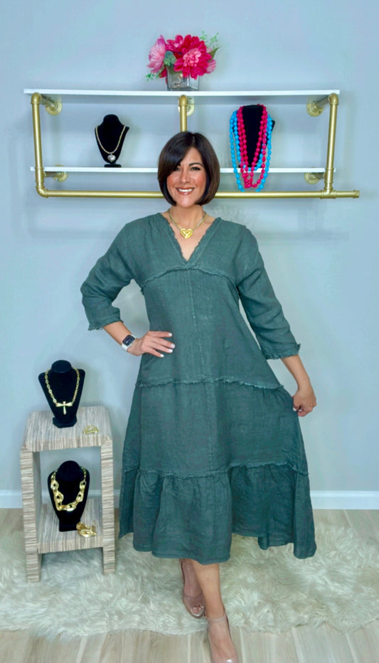 Italian Linen Distressed Maxi
