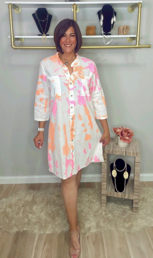 Italian Tie Dye Dress/ Bluson