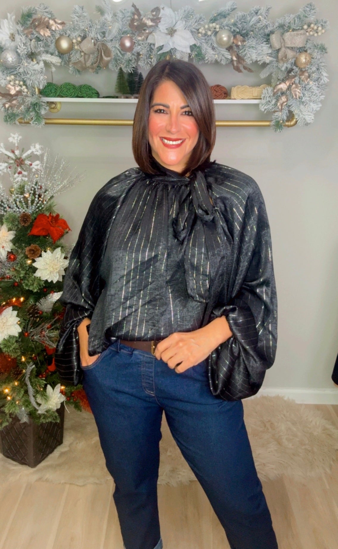 Italian Pinned Stripes Blouse