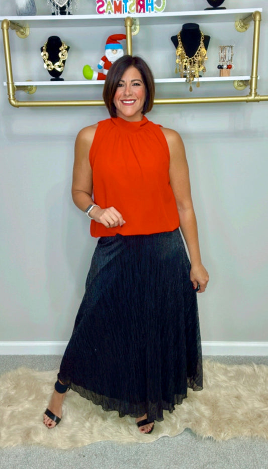 Italian Halter Sleeveless Blouse