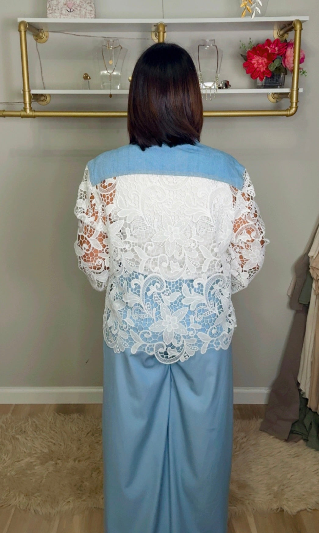 Italian Lace/Jean Blouse
