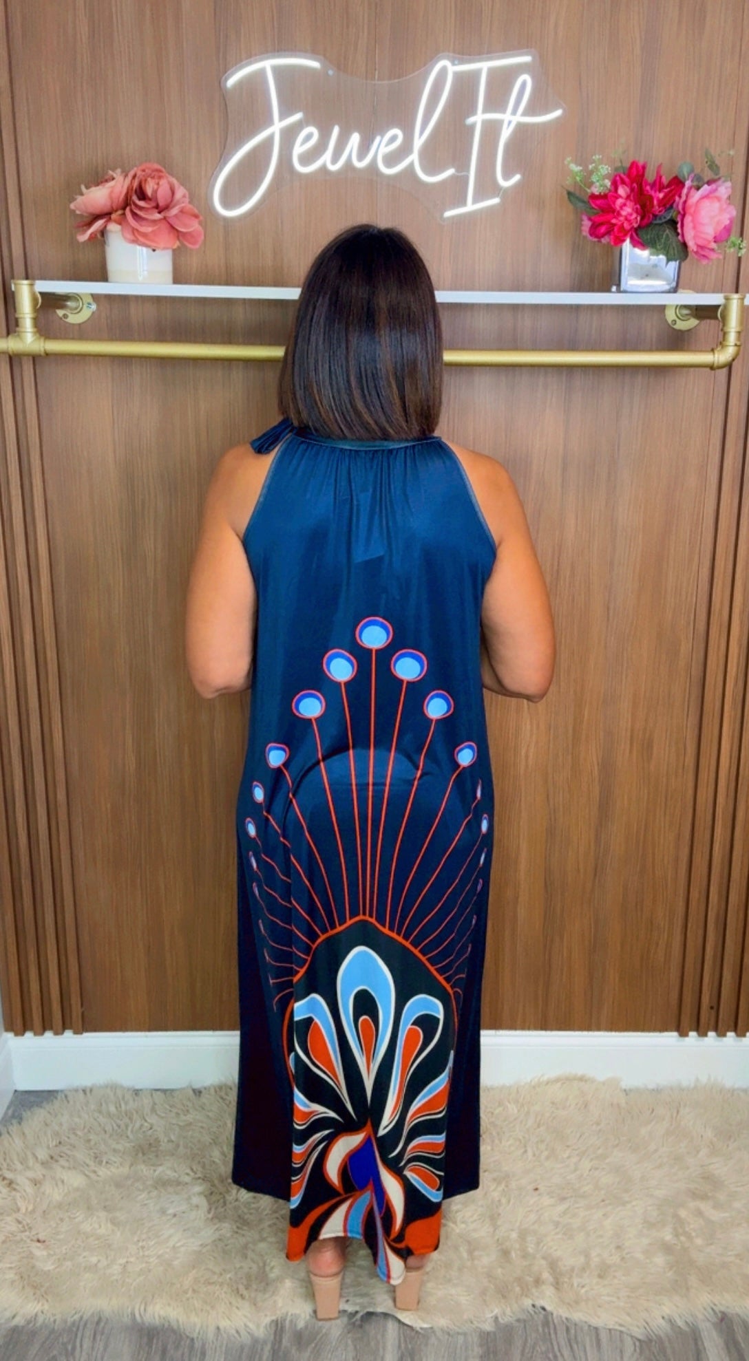 Italian Halter Stamped Maxi