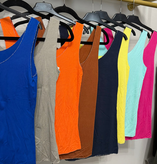 Italian Silver Trim Tank Top