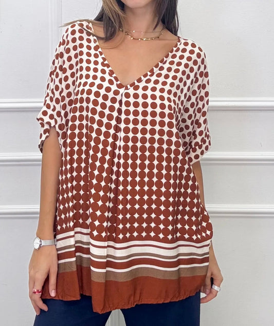 Italian Polka Dots Stamped blouse