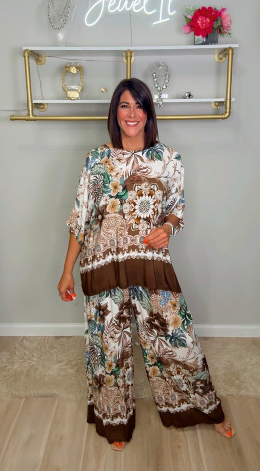Italian Floral Pant Set