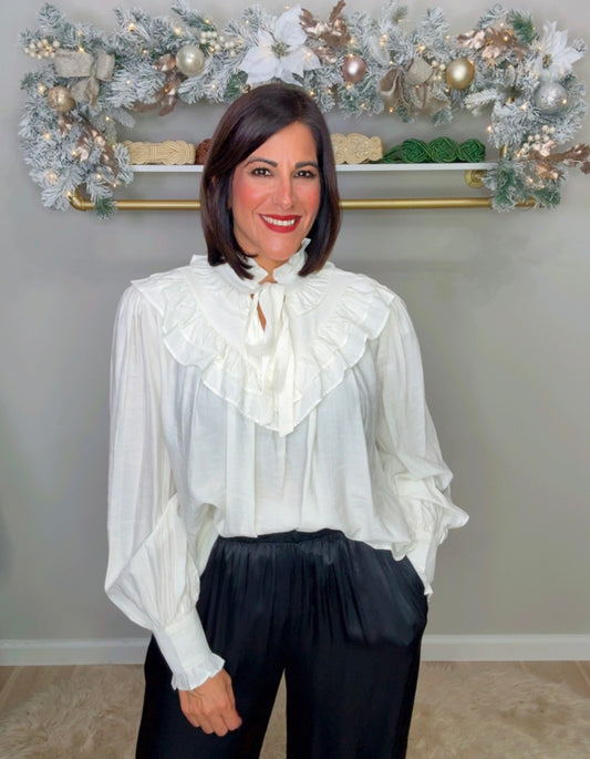Italian Ruffle Blouse