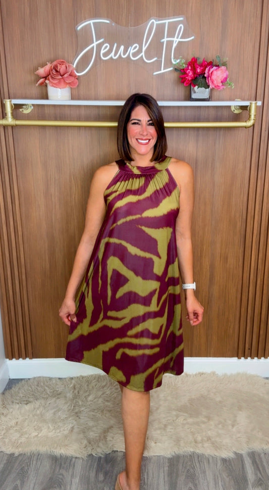 Italian Abstract Print Dress