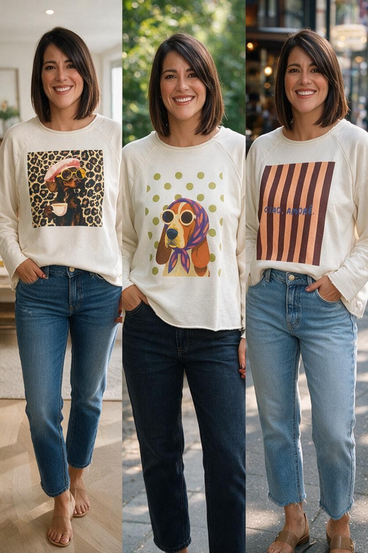 Italian Stamped Sweatshirt