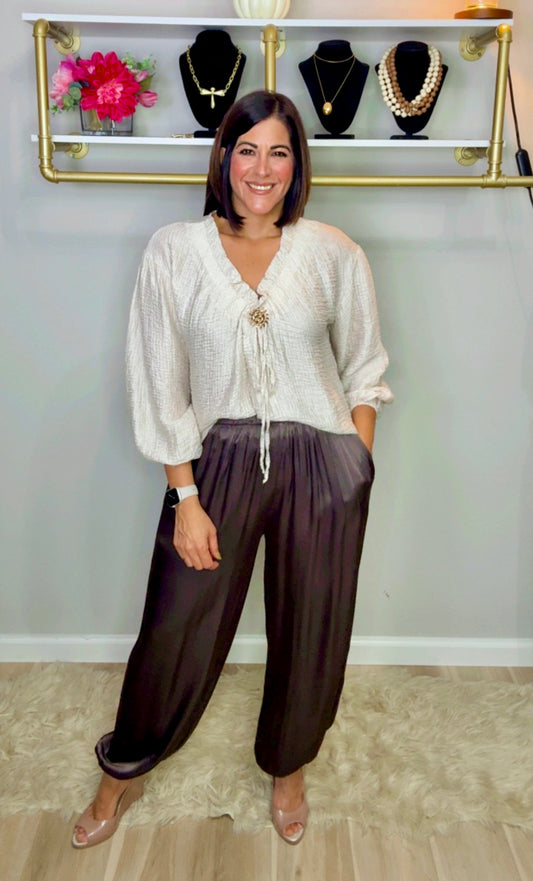 Italian Satén Aladdin Pants