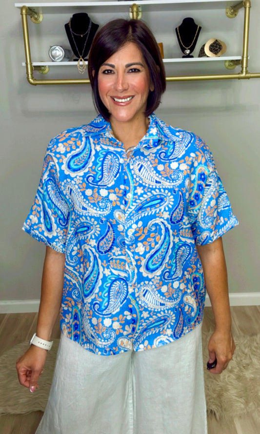 Italian Printed LinenBlouse