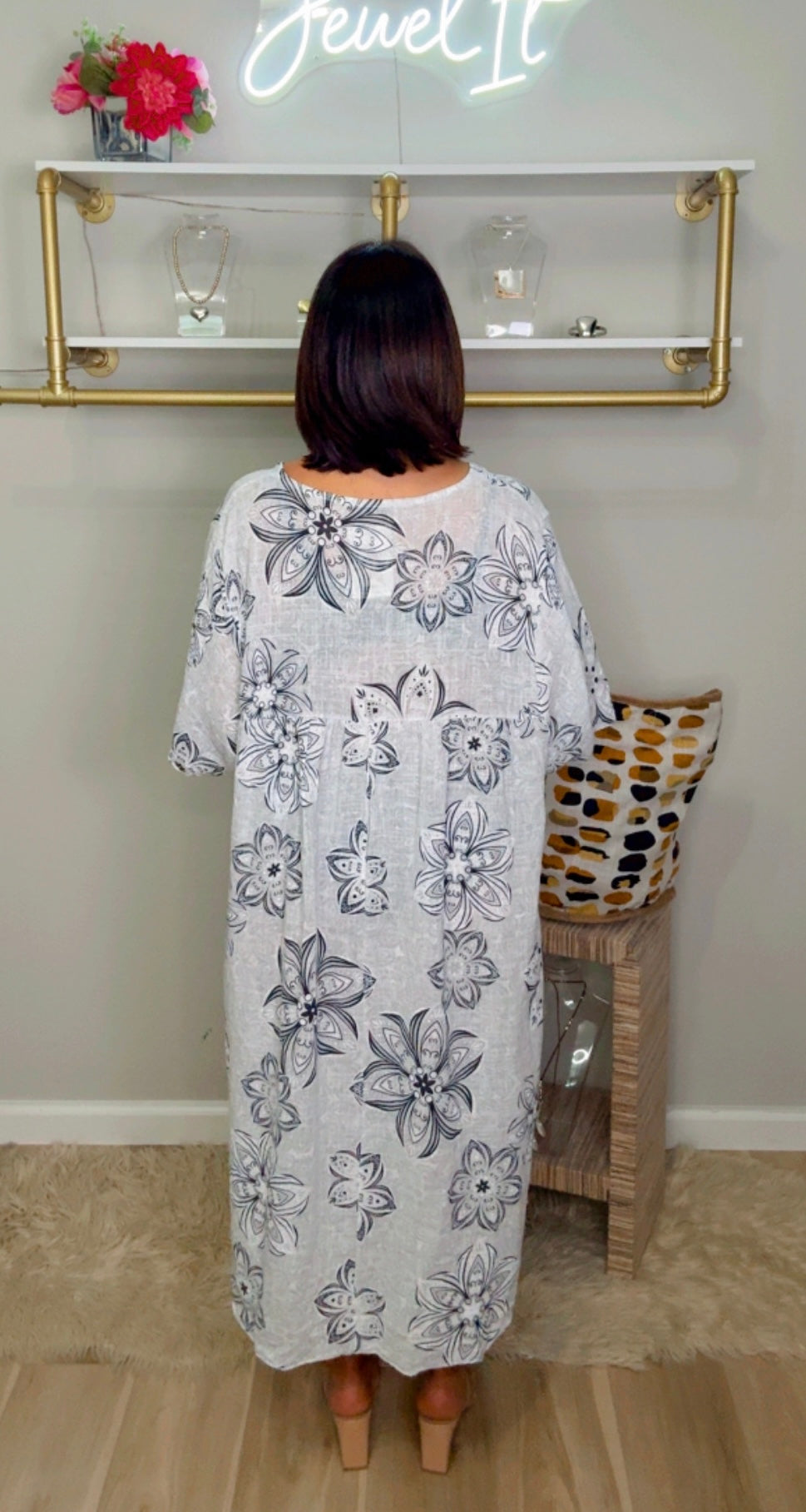 Italian Stamped Cotton Midi