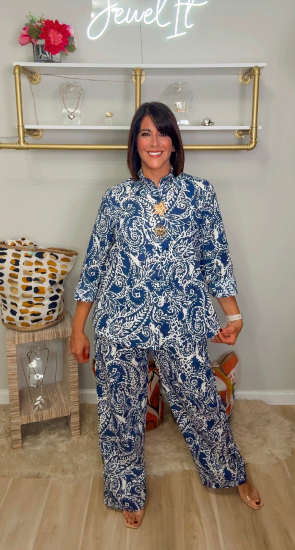 Italian Eyelet Pant Set