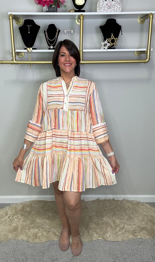 Italian Stripes Multi Color Dress