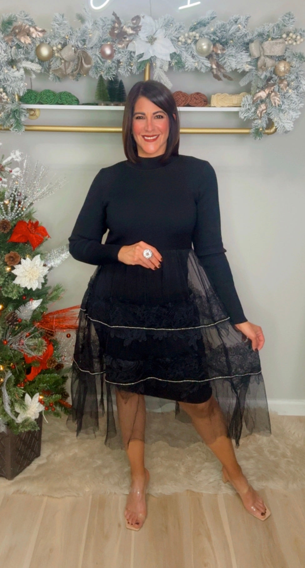 Italian Sweater/ Tull Skirt Dress