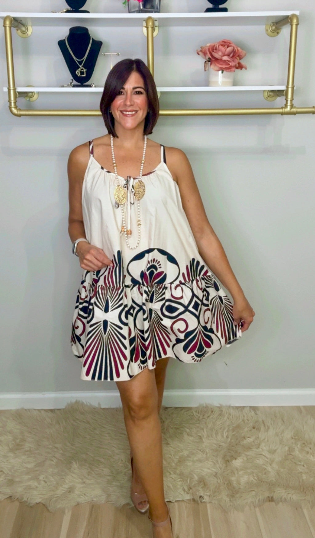 Italian Short Flowy Dress/ Blouse