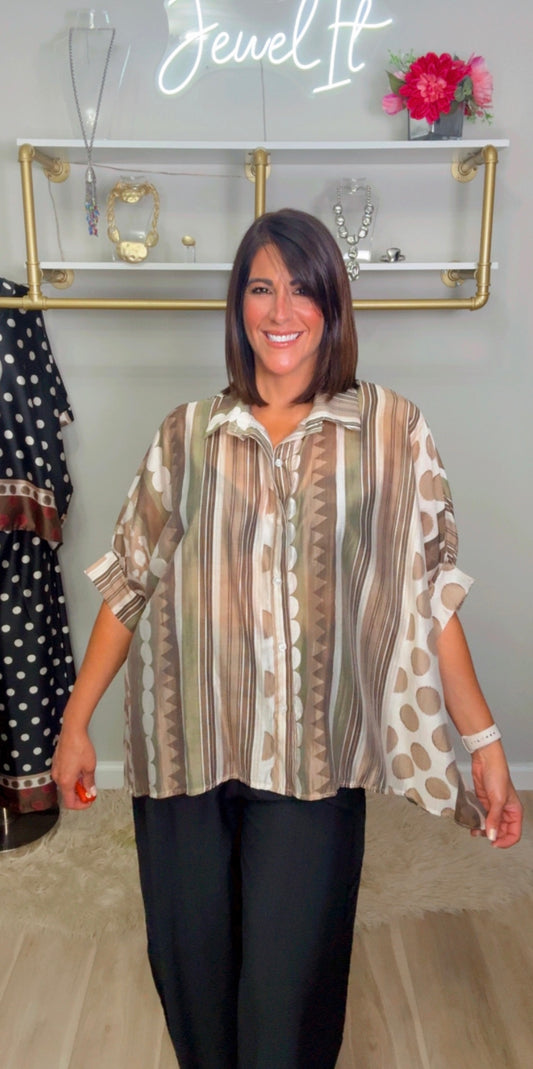 Italian Stamped Tencel Tunic