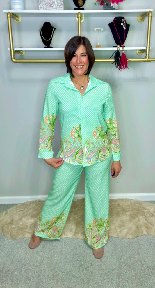 Italian Polka Dots Pant Set