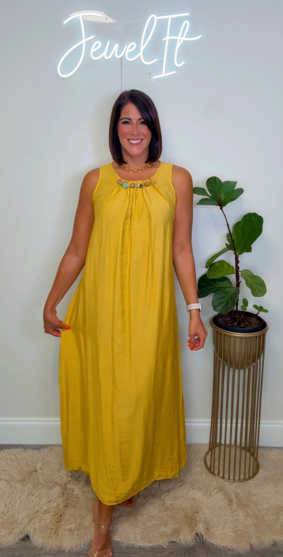 Italian Resin Stone Neck Dress