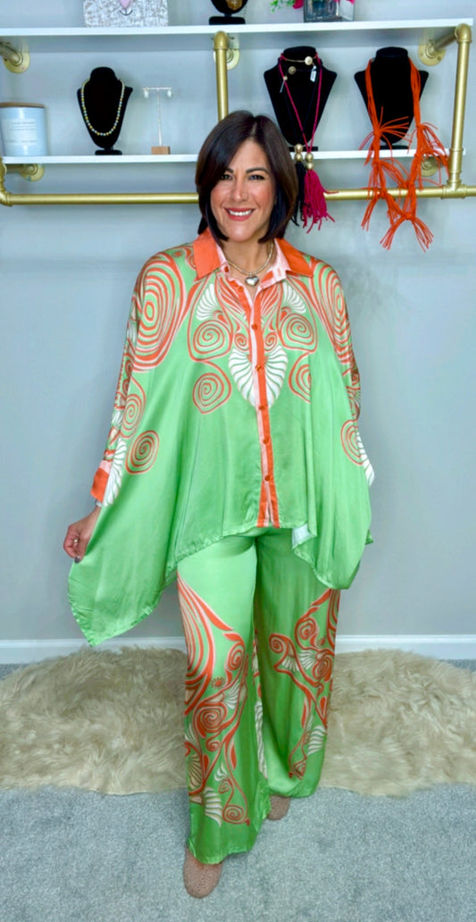 Italian Tunic Silk Pant Set