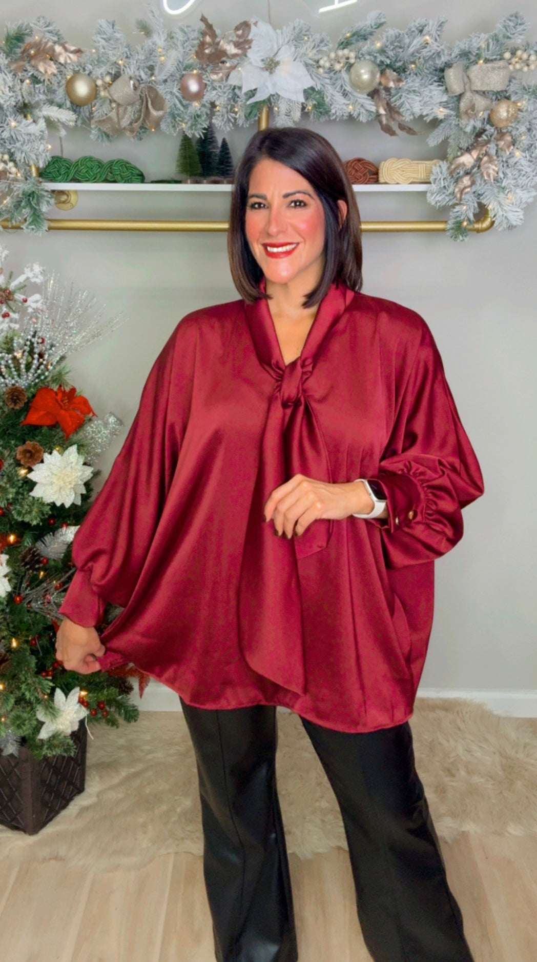 Italian Oversized Satén Tunic