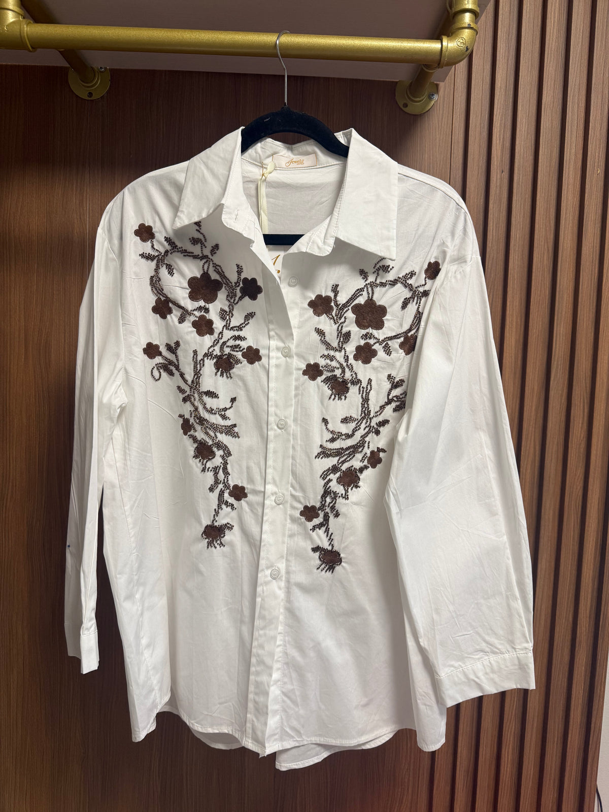 Italian Flower Embroidered Blouse