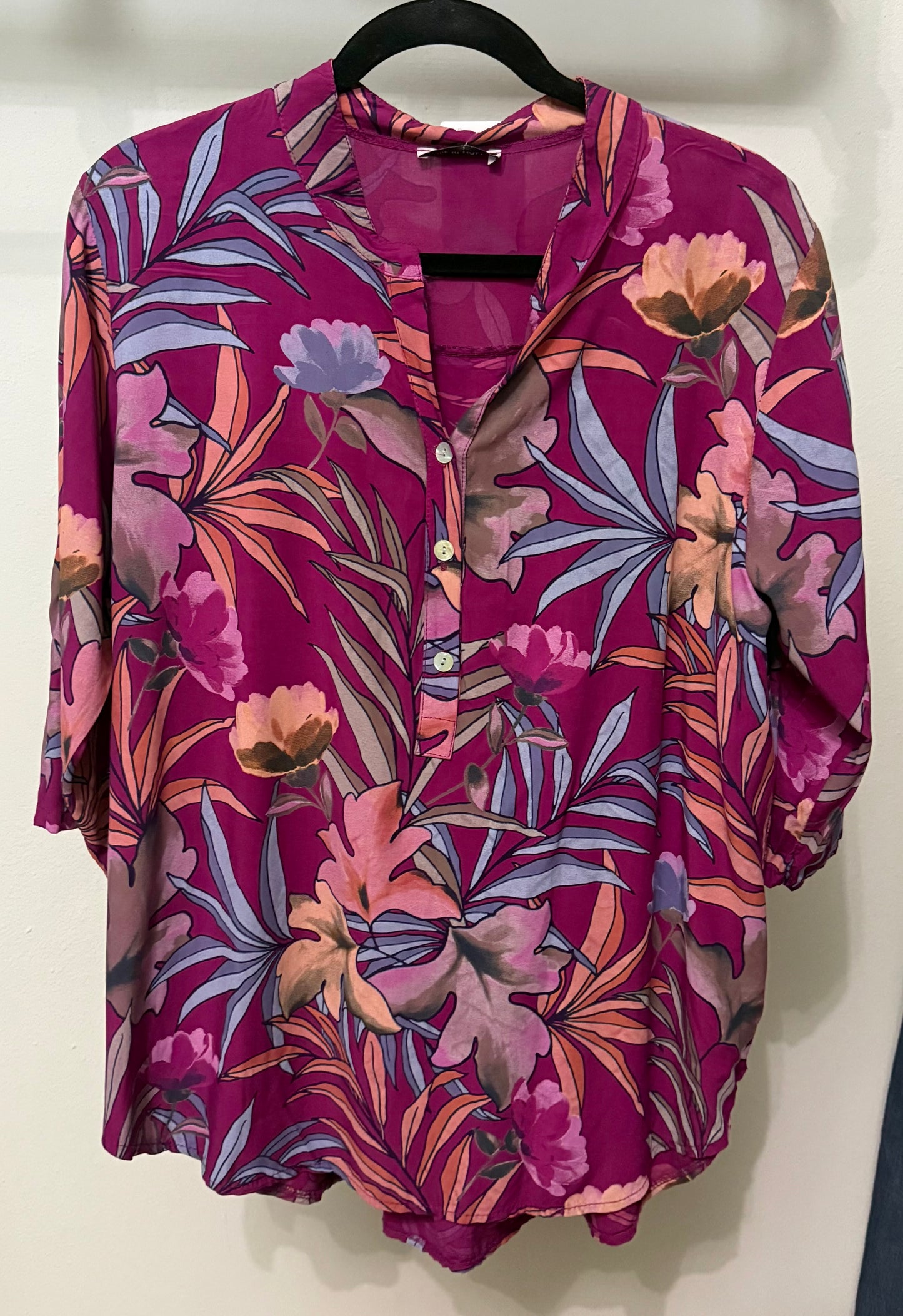 Italian Floral Stamped Blouse