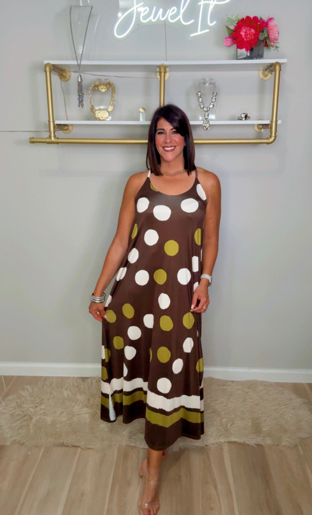 Italian Polka Dots Stretchy Maxi