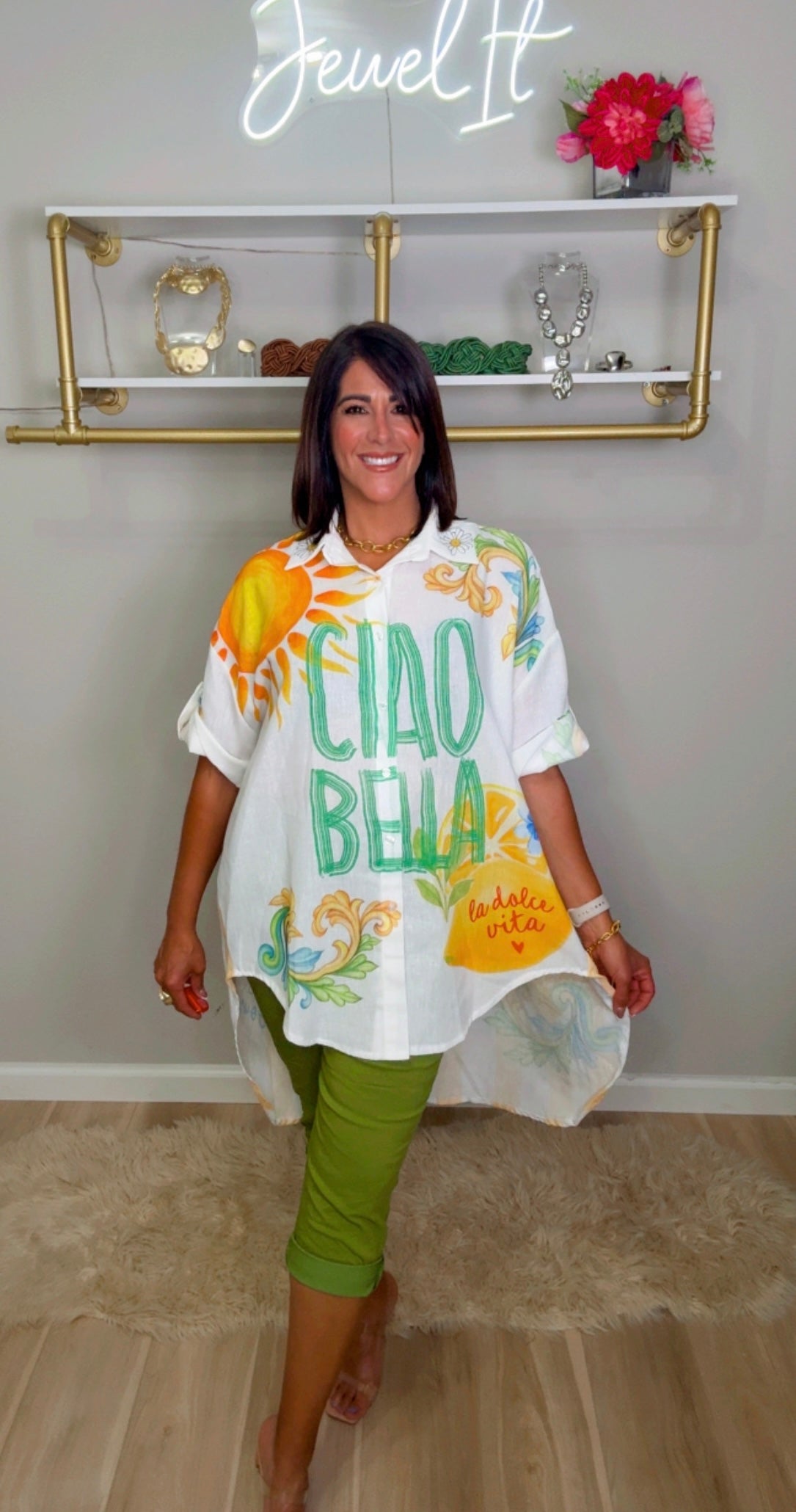Italian Stamped Tunic (oversized )