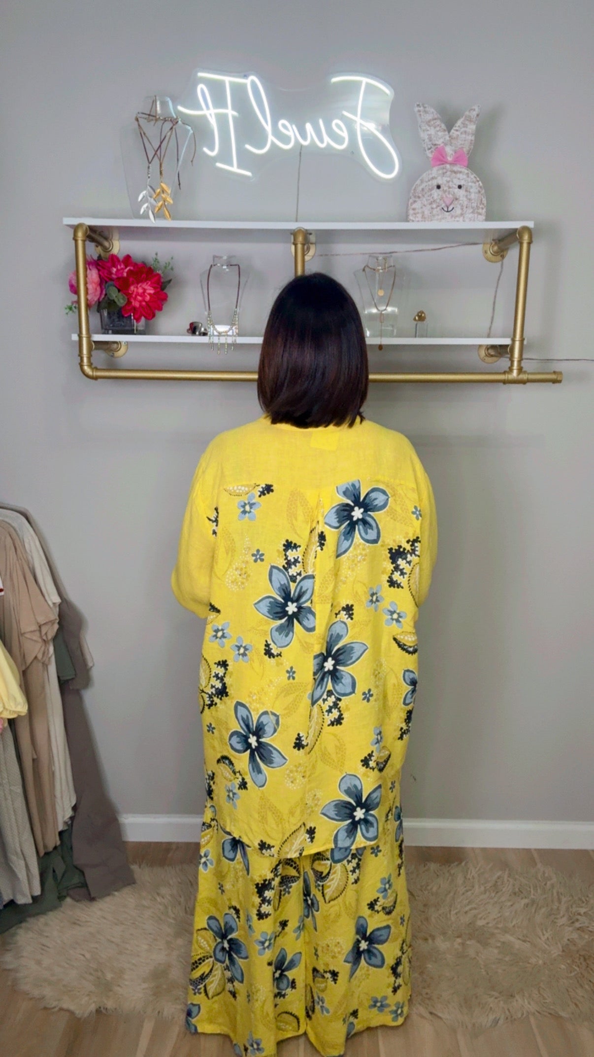 Italian Stamped Linen Pant Set