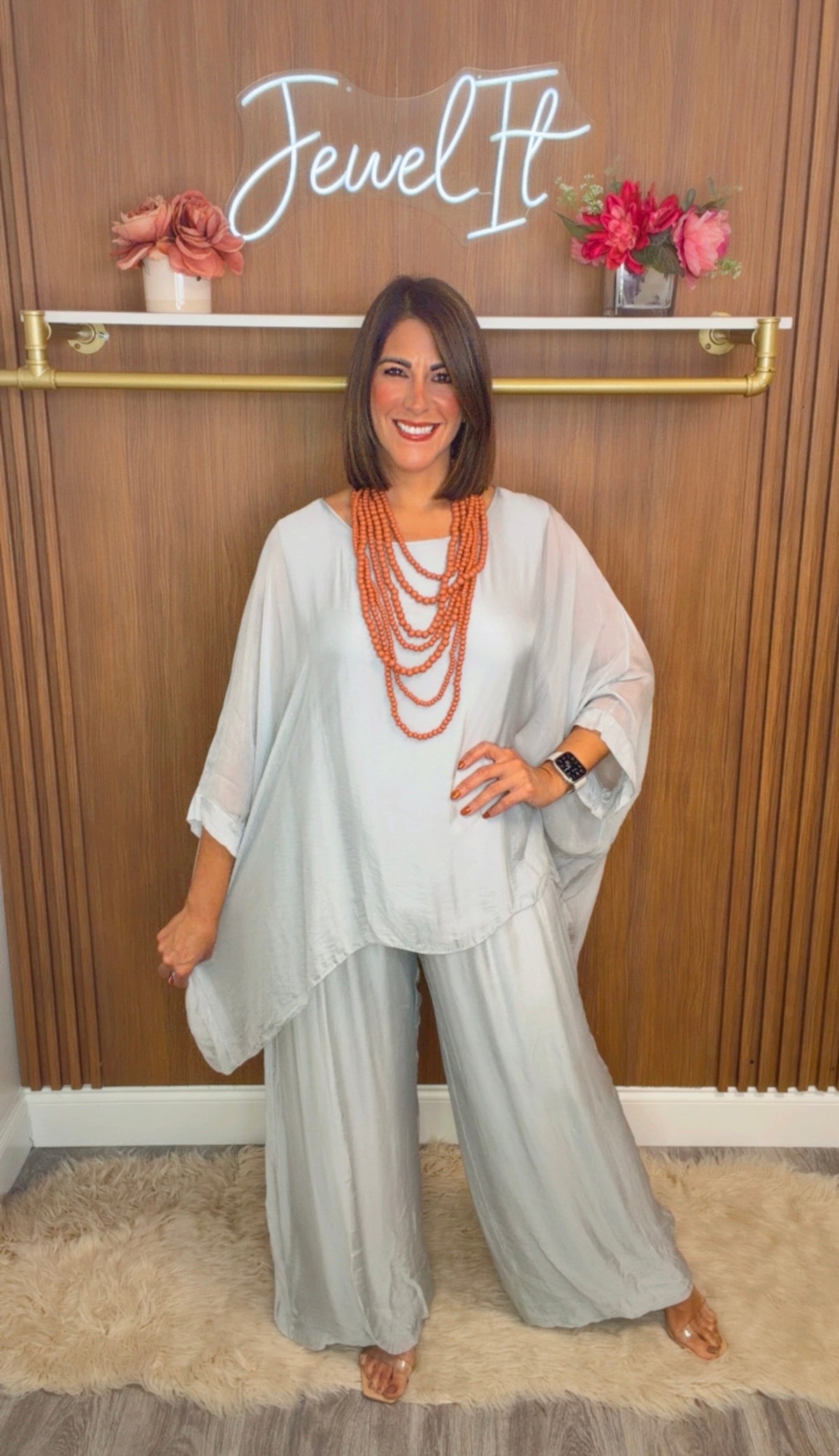 Italian Tunic Silk Pant Set