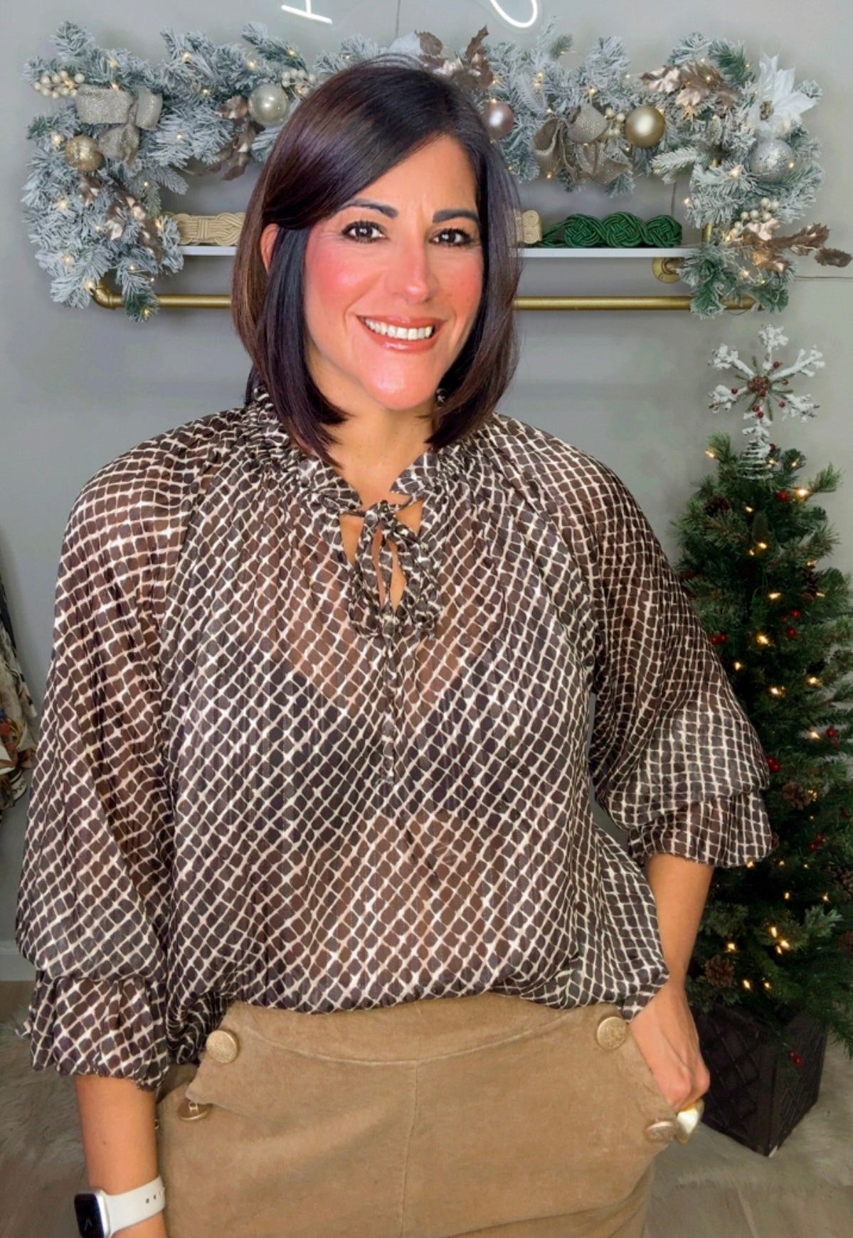 Italian Stretchy Neck Blouse