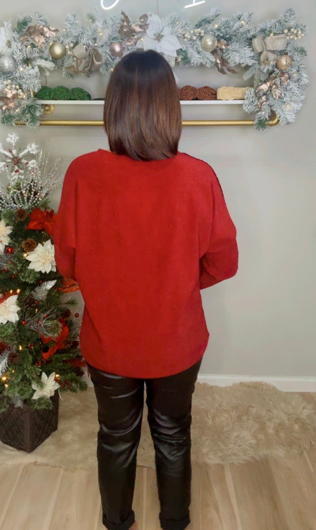Italian Sequin Pattern Block Blouse