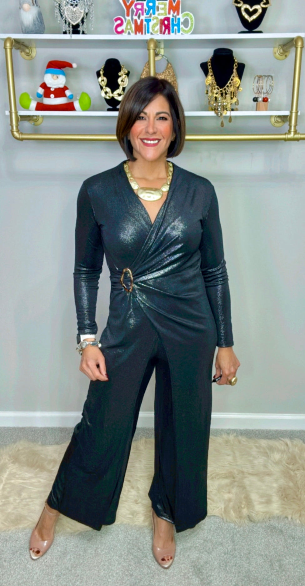Italian Metallic Jumpsuit