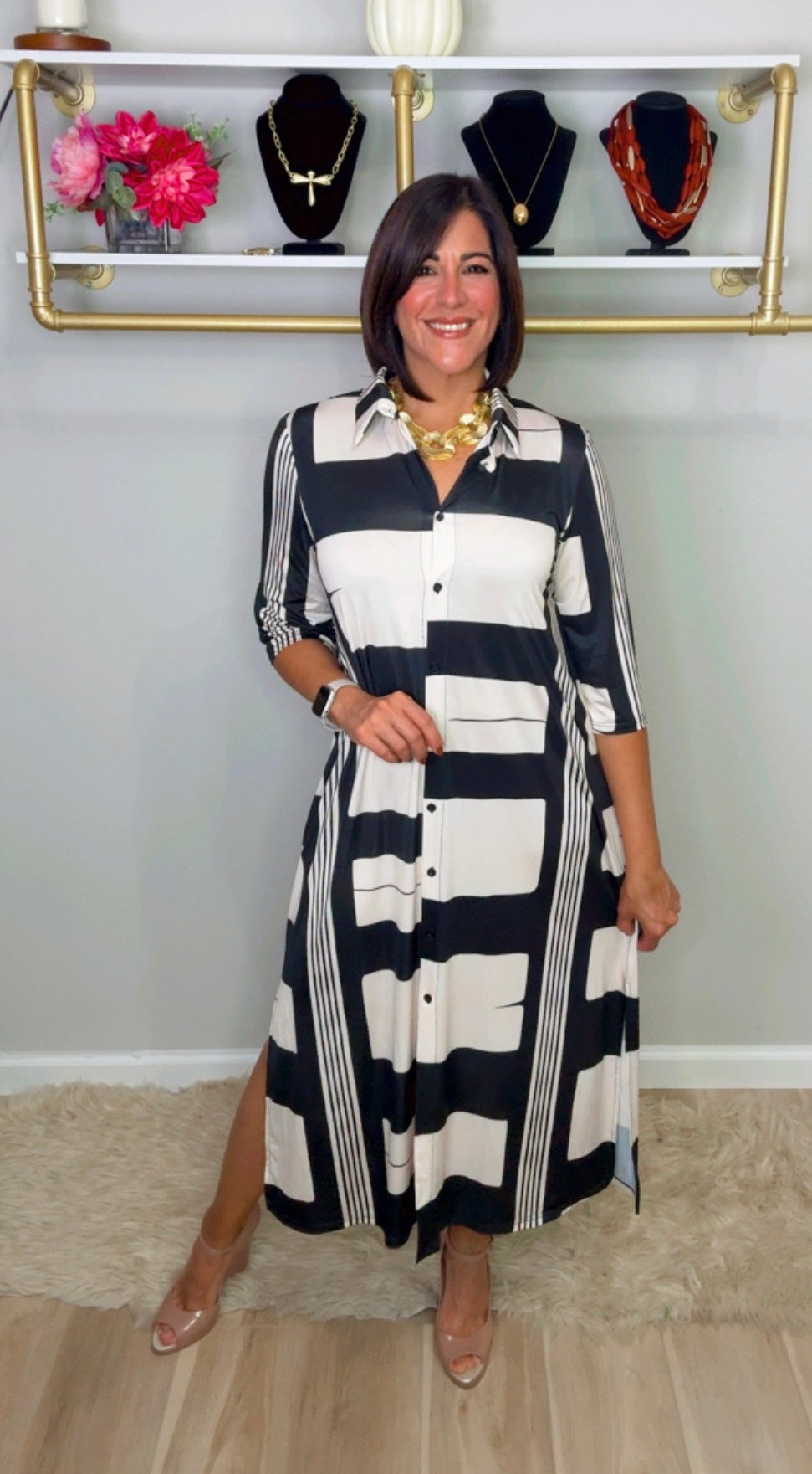 Italian Abstract Stamped Dress