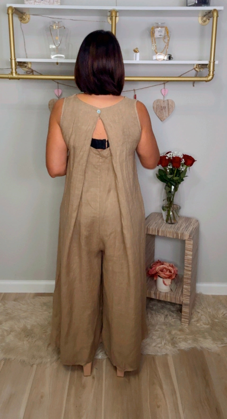 Italian Linen Wide Leg Jumpsuit